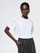 Women's Crop Top With Beaded Decoration